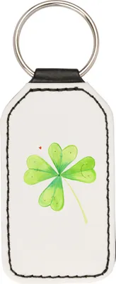 Produktbild von Mr. & Mrs. Panda Schlüsselanhänger Blume Kleeblatt - Weiß - Geschenk, Mit Spruch, Glück, schlüsselbund anhänger, Taschenanhänger, Kleeblätter, Glücksbringer, Garten