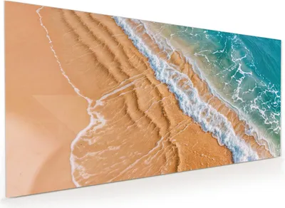 Produktbild von Küchenrückwand Spritzschutz Glas mit Motiv Wellen am Strand 40 x 40 cm
