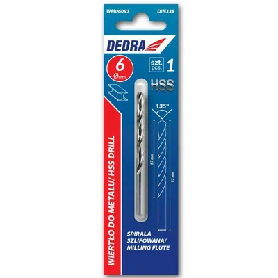 Image de DEDRA Foret à métaux 1 pc, HSS, DIN338, 9,0x152mm - WM09012