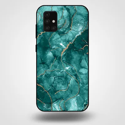 Productafbeelding van Smartphonica telefoonhoesje voor Samsung Galaxy A71 5G met marmerprint - TPU achterkant, marmerdesign - Goud, Groen