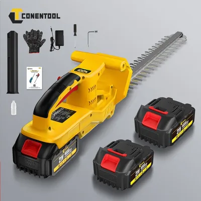 Immagine prodotto di Potatore elettrico a batteria, lunghezza di taglio 51 cm, potatore per siepi, attrezzo da giardino, 21V, batteria agli ioni di litio con 2 batterie da 4000 mAh e caricabatterie rapido, lama a doppia azione, 18500 RPM