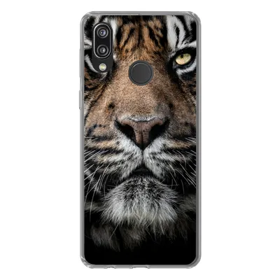 Produktbild von MuchoWow® Handyhülle Schutzhülle Hülle für Huawei P20 Lite (2020) Tiger - Nahaufnahme - Tier Silikon Softcase Handy Hülle - Kartenhalter