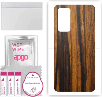 Produktbild von apgo Rückseite Schutzfolie, Skin, kompatibel mit Xiaomi Mi 10T 5G, Hinten Displayschutzfolie aus Vinylfolie, kratzfest, einfache Montage - Tigerwood