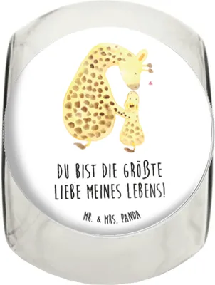 Produktbild von Mr. & Mrs. Panda Bonboniere Giraffe Kind L 870ml - Weiß - Geschenk, Tochter, Kaffeedose, Süßigkeitenglas, Lieblingsmensch, Afrika, Mutter, Aufbewahrungsdose, Teedose