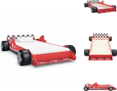 Produktbild von vidaXL Kinderbett im Rennwagen-Design 90 x 200 cm Rot - Baby- & Kleinkinderbetten