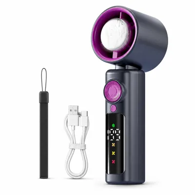 Produktbild von Tragbarer Handventilator Turbo 4000mAh, Mini Fan mit Ice-Cooling, 199 Geschwindigkeiten, LED Display, leise 29dB