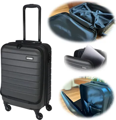 Produktbild von LS-LebenStil Hartschalenkoffer Laptopfach 37L 56x36x23cm TSA 4 Rollen Handgepäck Trolley Koffer Reisekoffer Rollkoffer Laptoptasche Reisetasche
