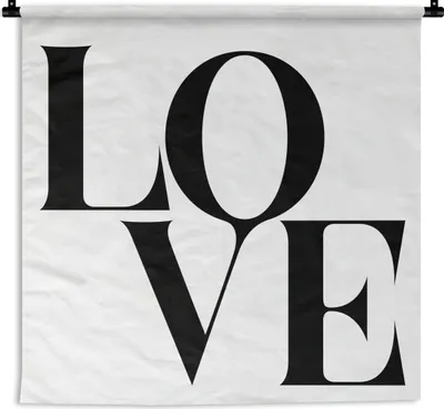 Produktbild von MuchoWow® Wandteppich Wandbehang Text - Liebe - Zitate 60x60 cm Tapisserie Dekoration Wandtuch - Dekorationen - Wand Decke