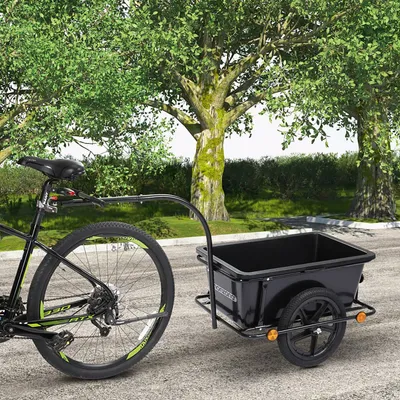 Produktbild von MONZANA® Fahrradanhänger mit 90L Kunststoffwanne inklusive Abdeckplane Kupplung Lastenanhänger Transportanhänger Anhänger Handwagen