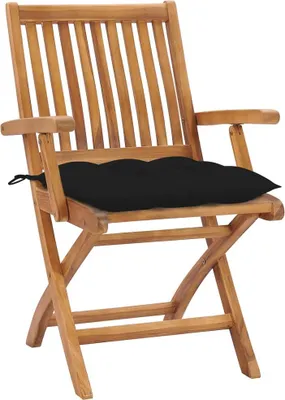 Obrázok produktu pre vidaXL, skladacie stoličky s vankúšmi, 6 kusov, masívne drevo, teak