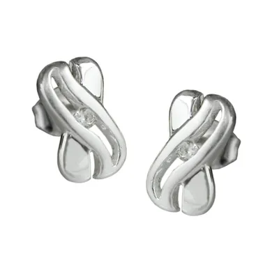 Produktbild von Ohrstecker Ohrring 10x6mm X-Form mit Zirkonia glänzend Silber 925 silber 10x6mm