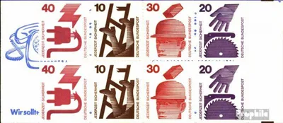 Produktbild von Briefmarken BRD (BR.Deutschland) 1974 Mi MH20d II (kompl.Ausg.) postfrisch Unfallverhütung