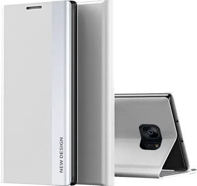Immagine prodotto di Custodia Galaxy S7 Edge, Custodia magnetica in Finto cuoio con funzione stand per Samsung Galaxy S7 Edge Bianco