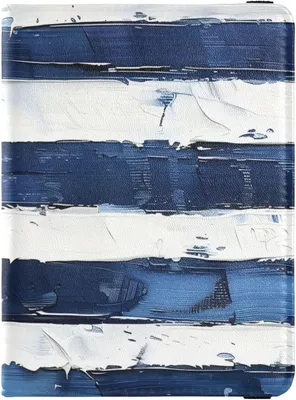 Image de Porte-documents de voyage en cuir, avec motifs bleus et blancs, étui ultra-fin pour passeport, idéal pour les femmes