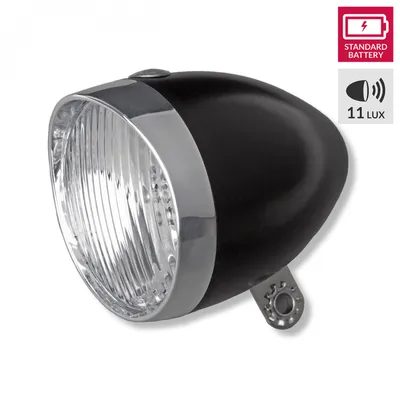 Image de Phare Lynx LED rétro éclairage vélo Phare avant 11 lux, noir, sans fil, piles incluses