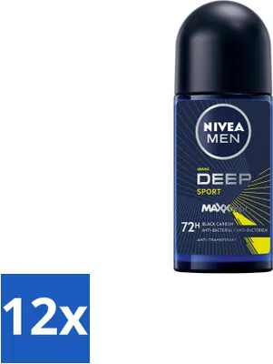 Image de NIVEA MEN - Déodorant Roller - Deep Sport - 50 ml - Paquet de valeur - 12 pièces