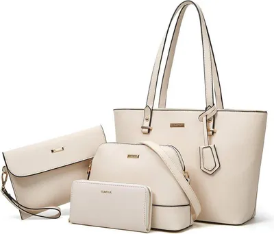 Produktbild von Große YTL Damen Handtasche Tote Schultertasche Geldbörse Set Beige