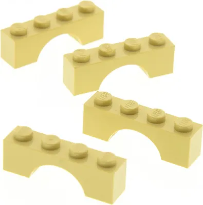 Produktbild von 4x Lego Bogenstein 1x4 beige Bögen rund Bogen Burg Tor 79003 4113992 3659
