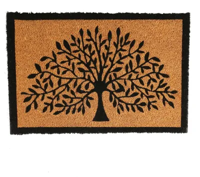 Produktbild von Nicola Spring Kokosfaser-Fußmatte – 60 cm x 40 cm – Baum des Lebens