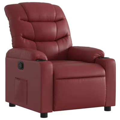 Image de vidaXL Fauteuil relax vin rouge similicuir