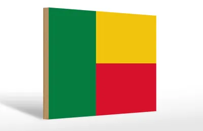 Produktbild von Holzschild Flagge Benins 30x20cm Flag of Benin