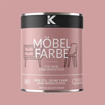 Produktbild von Kenzopaints 750ml Möbelfarbe Möbellack - Zartrosa aus dem Elsass
