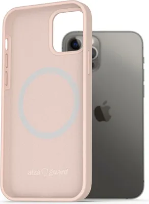 Image de AlzaGuard Coque en silicone compatible avec Magsafe pour iPhone 12 / 12 Pro rose
