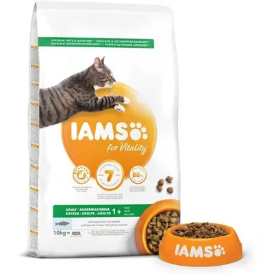 Produktbild von IAMS Vitality Premium Katzenfutter Erwachsene Katzen 100% Vollständig und ausgewogen - Mit Seefisch - GVO-freier Farbstoff - 10 kg