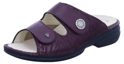 Produktbild von Finn Comfort Pantolette Zeno 5003-903179, Glattleder mit Stretch im Ballenbereich, Dunkelrot, Weiches Fußbett zum Wechseln 41