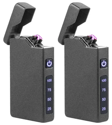 Plasma-Stabanzünder, USB-wiederaufladbar, mit Akku-Anzeige, schwarz