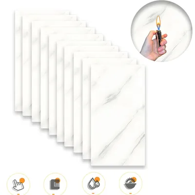 Produktbild von Fliesenaufkleber Marmor, 10 Stück - Klebefliesen für Küchenrückwand - Wandpaneele Küche Wanddeko Schlafzimmer Wohnzimmer Badezimmer