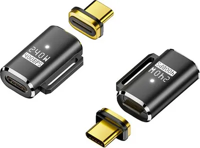 Produktbild von INF Magnetadapter: USB-C Buchse auf Stecker, 240W Magnetisches Laden Schwarz
