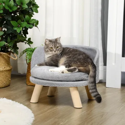 Produktbild von Sweiko Tierbett für Hunde und Katzen, weiches & waschbares Kissen, Schutzrand, 40,5 x 40,5 x 33 cm
