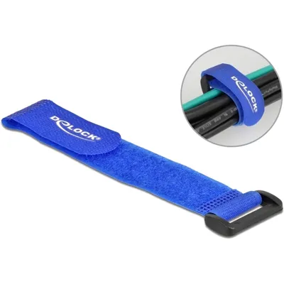 Produktbild von DeLOCK Klett-Kabelbinder mit Schlaufe L 190 x B 25 mm blau 5 Stück, Kabelbinder mit Klettverschluss, Blau, 190 mm, 25 mm, 5 Stück(e)