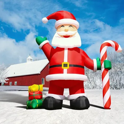 Immagine prodotto di Babbo Natale gonfiabile, 6 metri - Decorazione per esterni - Nylon - Multicolore - Decorazione natalizia