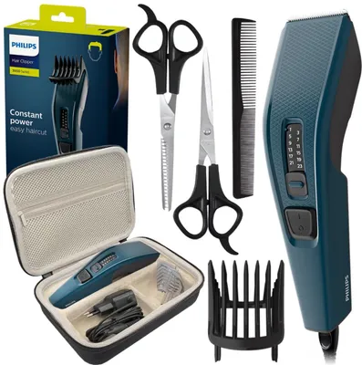 Produktbild von Philips HC3505/15 Rasierer + Schwarzes Etui für Rasierer und Rasierapparat + Friseurset (2 Scheren + Kamm)