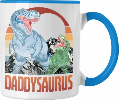 Produktbild von Trendation - Daddysaurus Tasse Geschenk für Vater zum Geburtstag Weihnachten Vatertag Bester Papa Geschenkidee (Blau)