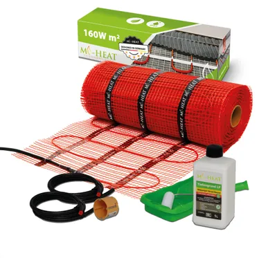 Obrázok produktu pre Elektrické podlahové kúrenie, plocha 3,5 m², tenká vykurovacía doska, výkon 160 W/m², vhodné do kúpeľne a toalety, pre podlahy s dlažbou
