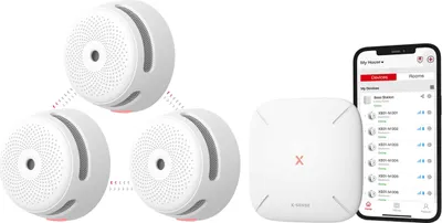 Produktbild von X-Sense Link+ Pro Smart Rauchmelder Bundle - 3 XS01-M Rauchmelders und SBS50 Basisstation - Funktioniert über App - WiFi - Funkverbindung