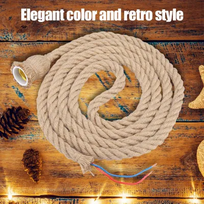Obrázok produktu pre 1.5M E27 základňa Vintage visí konopné lano pre svetlo Retro lampa stropný prívesok (1 hlava)