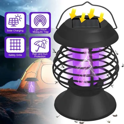 Produktbild von 2 in 1 Solar LED Insektenvernichter UV Mückenlampe Elektrische Insektenfallen DE