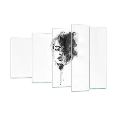 Produktbild von Bilder auf glas - 5 Teile - Frau Gesicht Abstraktion - 150x100cm - Glasbilder - Wandbilder - Bilder - zum Aufhängen bereit - Wanddekoration aus Glas - Glas Bilder - Wandbild auf Glas - GEG150x100-4934