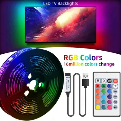 Obrázok produktu pre 5 V USB LED pásik 16 farieb a 4 režimy vodotesné flexibilné RGB LED svetlo so zmenou farby s ovládaním RMOTE