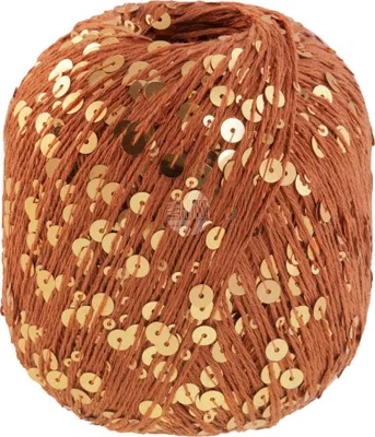 A ball of yarn with sequins.