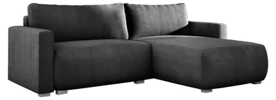 Obrázek produktu pro E-ZIMPAZ rohová pohovka IMPERIAL 185x266 cm, šedá PS60, ve tvaru L, pohovka s funkcí spaní, čalouněný roh, obývací část, pohovka, rozkládací pohovka, manšestrová látka