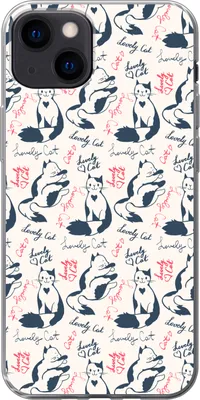 Produktbild von MuchoWow® Handyhülle Schutzhülle Hülle für Telefoonhoesje iPhone 13 Muster - Katze - Zitat - Rosa - Mädchen - Kinder - Kinder Silikon Softcase Handy Hülle - Karteninhaber