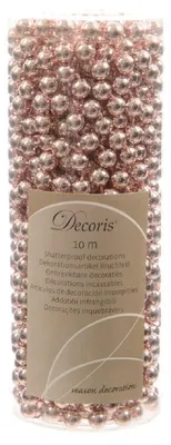 Produktbild von Weihnachtsbaum Perlen Kette rosa glänzend 10 m