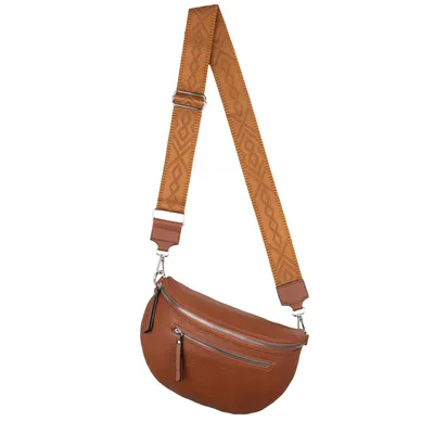 Produktbild von Bauchtasche Crossbody-Bag Umhängetasche Kunstleder Italy-Design BROWN (955)