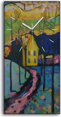 Produktbild von Wandbild Leinwand Bilder mit Uhr Geräuschlos Kunstdruck 30x60 Winter Landschaft - weiße Hände