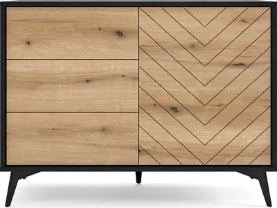 Produktbild von Funktionell Kommode mit Schubladen, Sideboard Schrank Highboard, Wohnzimmer, Wohnzimmerkommode, Esszimmer, Flur & Diele - 104 x 77 x 39 cm - Kommode Onyks SZ 104